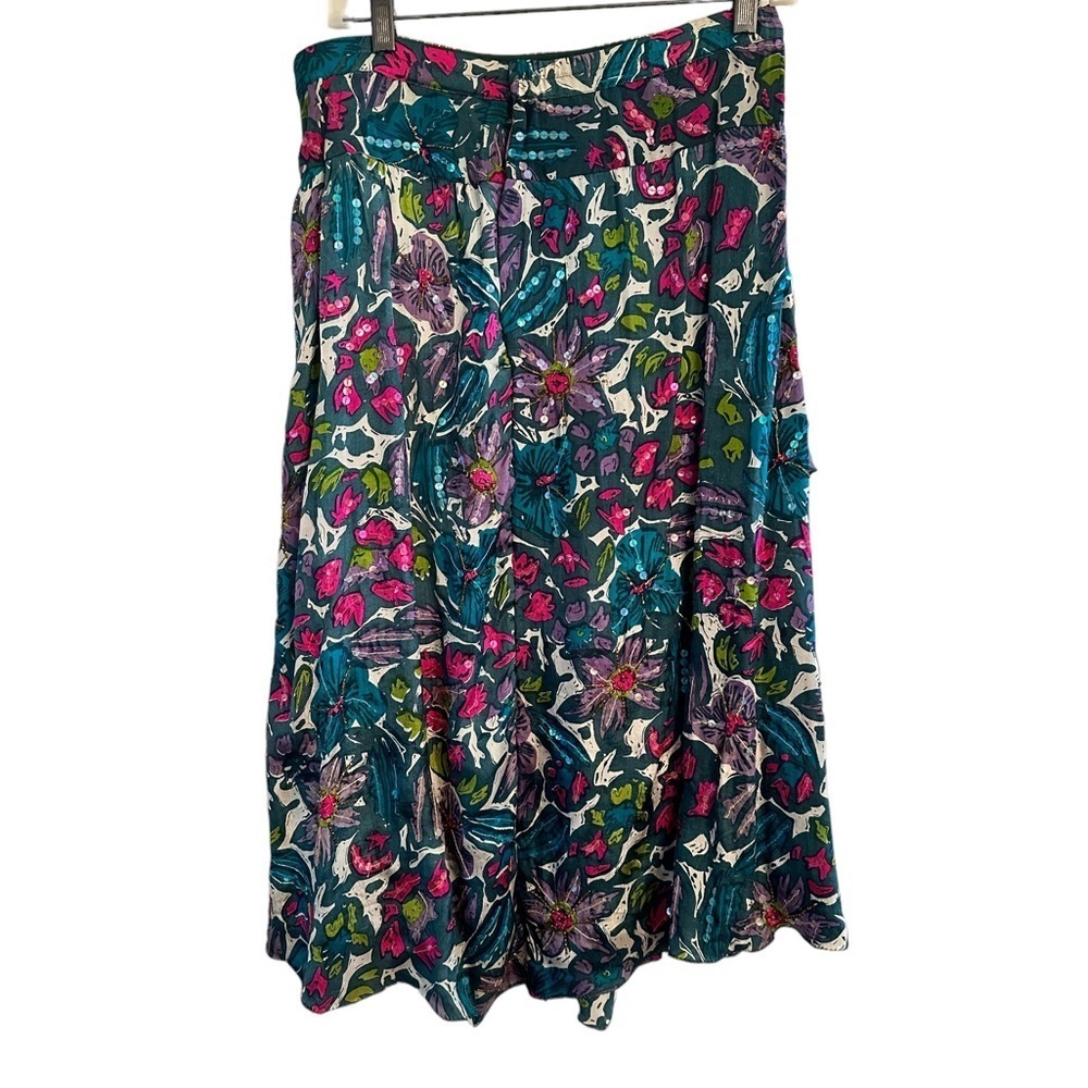 Beautiful Bohemian Silk and Beaded Ruffle Skirt - Picture 2 of 4